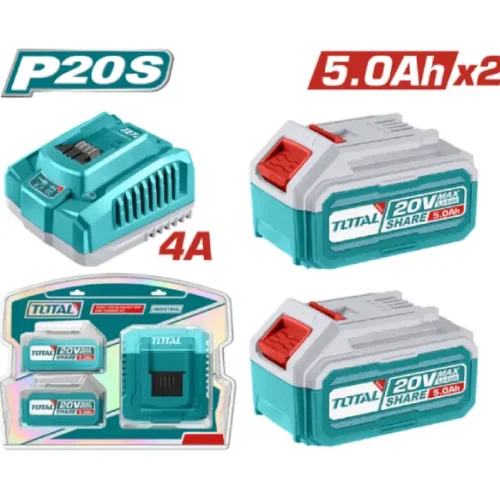 Kit x2 baterías 5.0Ah 20V + Cargador 4.0Ah 20V TOTAL TFBCPK2513