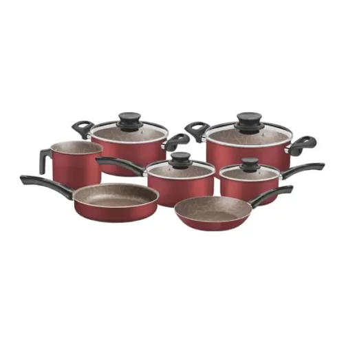 Juego ollas 7 piezas aluminio Tramontina Paris bordó 28599/702