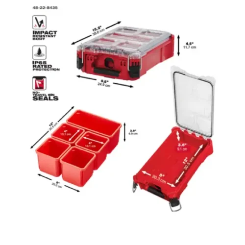 Organizador compacto 38,6×24,9×11,7cm Packout Milwaukee 48-22-8435