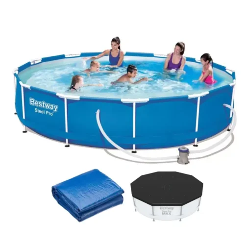 Piscina estructura metálica 6.473 litros + filtro + lona + cobertor Bestway 56681