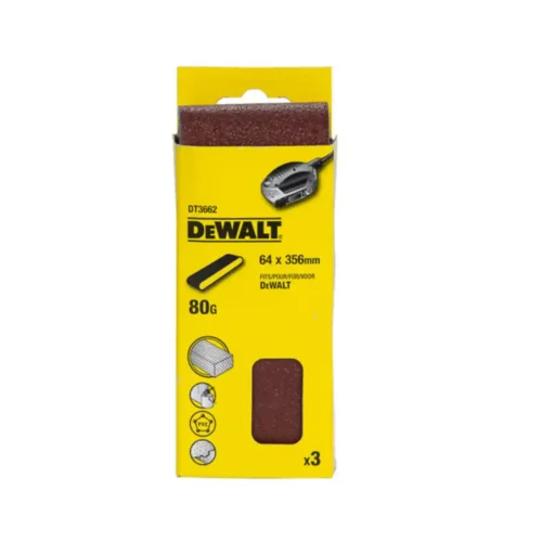 Lija de banda 64x356mm G80 (3 unidades) DeWALT DT3662-QZ