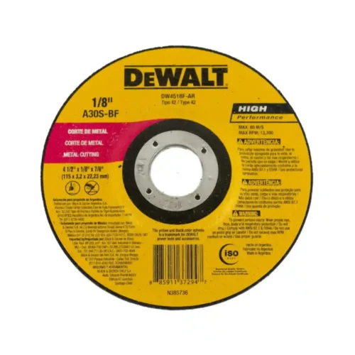 Disco de corte metal 4-1/2″ – 115mmx3mm DeWALT DW4518F