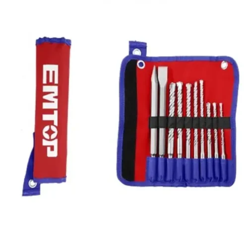 Juego brocas y cinceles 10pzas EMTOP EHDR12101