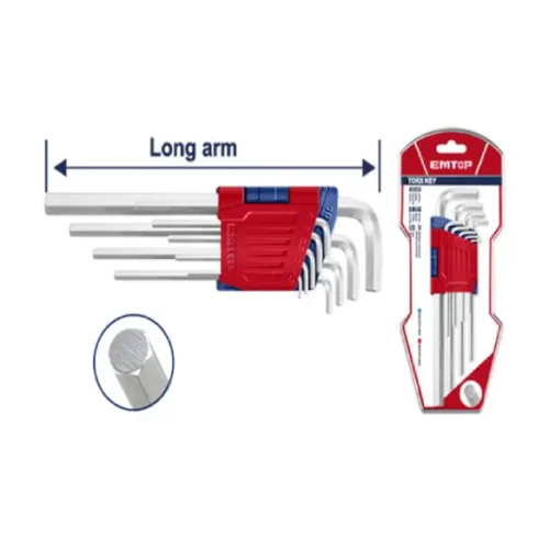 Juego llaves Allen 9 piezas 1.5-10mm EMTOP EHKY1091