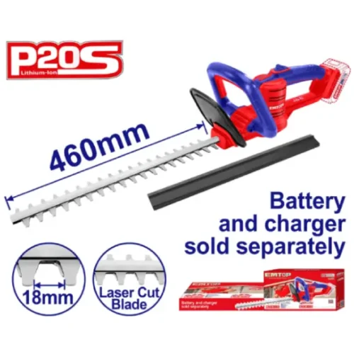 Cortasetos inalámbrico 46cm 20V (sin batería) EMTOP ELHT20018