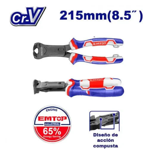 Tenaza de corte 8.5″ doble engranaje CrV EMTOP EPLRCE0851