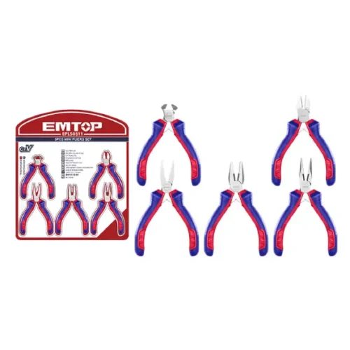Juego de pinzas 4.5″ 5 piezas EMTOP EPLSM0511