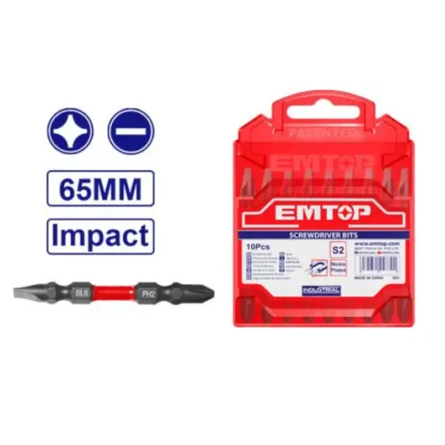 Juego puntas imantadas de impacto 10 piezas EMTOP ESBTMHL133