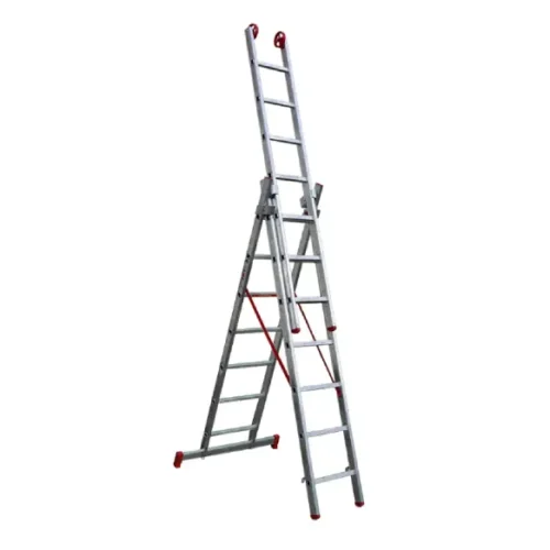 Escalera triple extensible aluminio 4,45 metros 7×3 – 21 peldaños Botafogo ESC0707