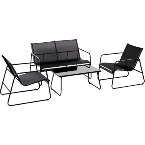 Juego de muebles negro 4 piezas (3 sillas y mesita) GoLeader GL-72856
