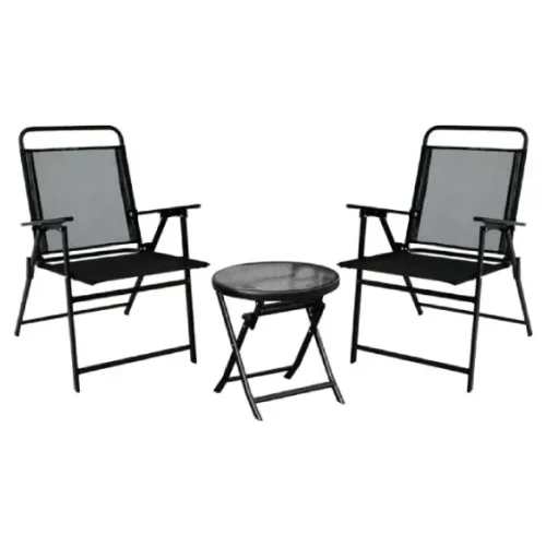 Juego de muebles negro 3 piezas (2 sillas y mesita) GoLeader GL-72863