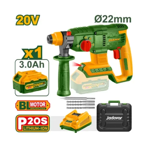 Rotomartillo a batería SDS Plus Brushless 20V 2J (x1 batería 3Ah) Jadever JDLM1522