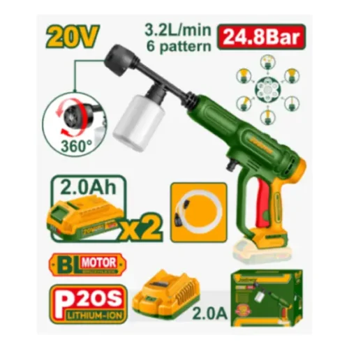 Hidrolavadora inalámbrica 20V 24.8Bar (x2 batería 2Ah) JADEVER JDQX11203