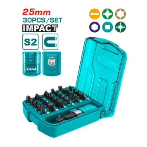 Juego 30 piezas de puntas de impacto imantadas 25mm TOTAL TACSD18306