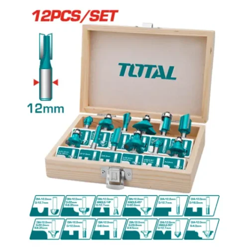 Juego de fresas 12mm para router TOTAL TACSR2121
