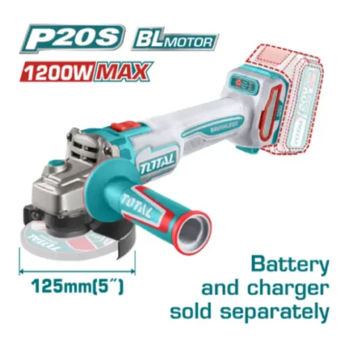 Amoladora Bruhsless 20V 5″ 1200W (sin batería) TOTAL TAGLI221253