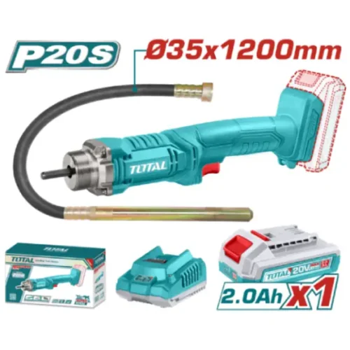 Vibrador concreto inalámbrico 20V (x1 batería 2Ah) TOTAL TCVLI2023011