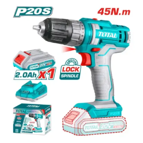 Taladro atornillador a batería 20V 10mm 45Nm TOTAL TDLI200518