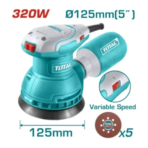 Lijadora roto-orbital 320W 5″ – 125mm TOTAL TF2131256