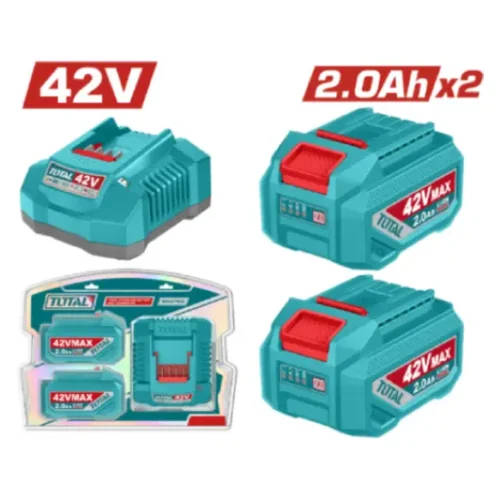 Kit x2 baterías 2.0Ah 42V + Cargador 2.0Ah 42V TOTAL TFBCPM20221