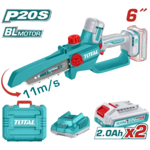 Mini motosierra inalámbrica 20V 6″ (x2 baterías 2Ah) TOTAL TGSLI20662