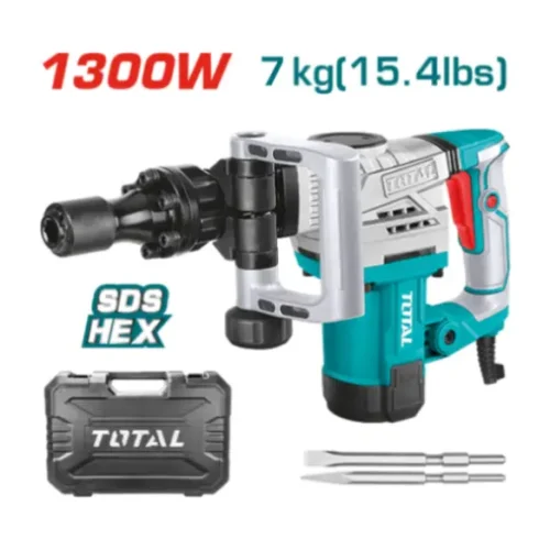 Martillo demoledor 7Kg 1300W 20J Hex 17mm TOTAL TH2130016