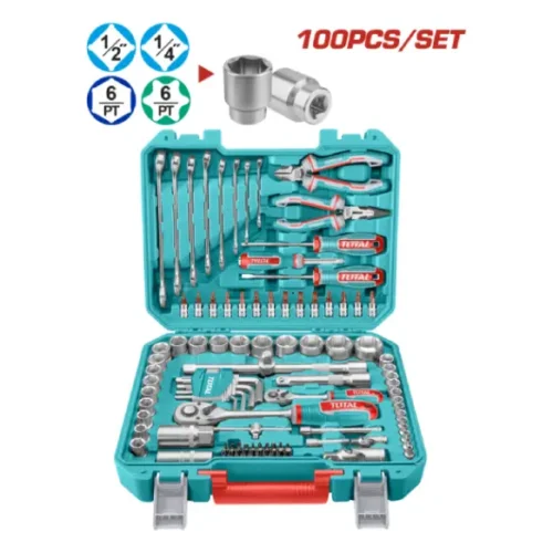 Juego de herramientas manuales 100 piezas TOTAL THKTHP21006