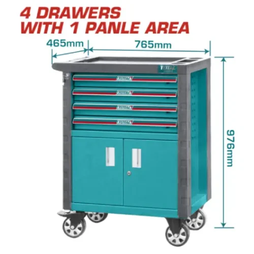 Carro para herramientas 4 cajones y 2 puertas TOTAL THRC01041