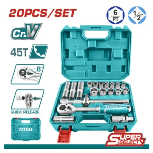 Juego llaves tubos 1/2″ 20 piezas TOTAL THT121201