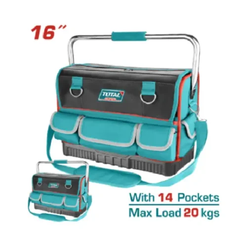 Bolsón de herramientas 16″ con mango rígido 42x24x33cm TOTAL THT66L01