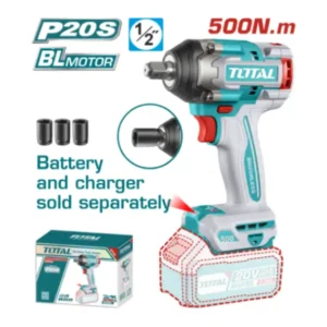 Llave de impacto a batería Brushless 1/2″ 500Nm (sin batería) TOTAL TIWLI20501