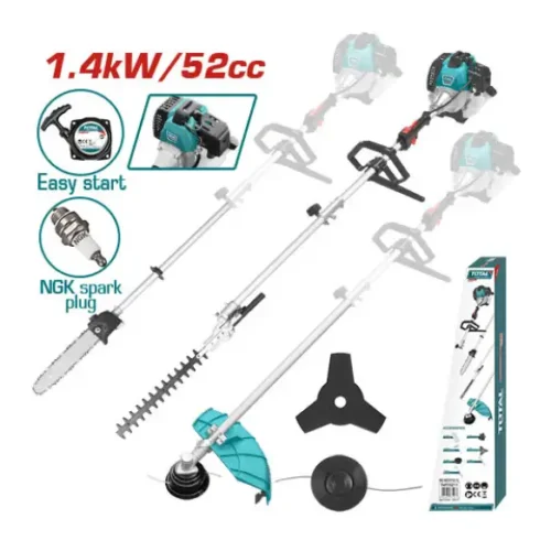Kit jardinería 4 en 1 (desmalezadora, bordeadora, cortaseto, motosierra) 2.2HP TOTAL TMT55211