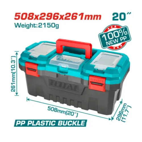 Caja plástica de herramientas 20″ – 51x30x26cm TOTAL TPBX0201