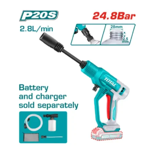 Hidrolavadora inalámbrica 25bar 20V (sin batería) TOTAL TPWLI2036