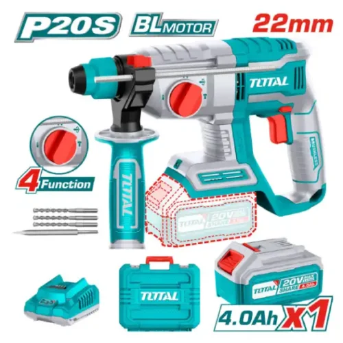 Rotomartillo inalámbrico Brushless 20V 22mm (x1 batería 4Ah) TOTAL TRHLI202081