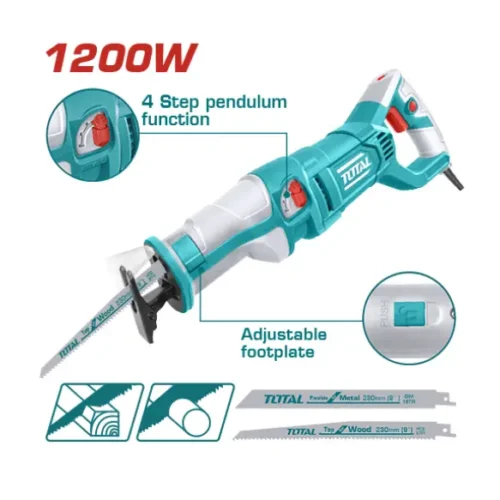Sierra sable recíproca 1200W velocidad variable TOTAL TS1001201