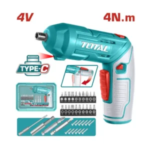 Mini atornillador 1/4″ 4V 4Nm con accesorios TOTAL TSDLI04425