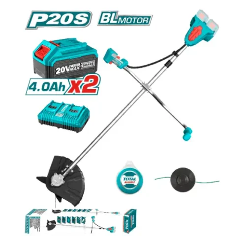 Desmalezadora inalámbrica Brushless 20V+20V (x2 baterías 4Ah) TOTAL TSTLI202521